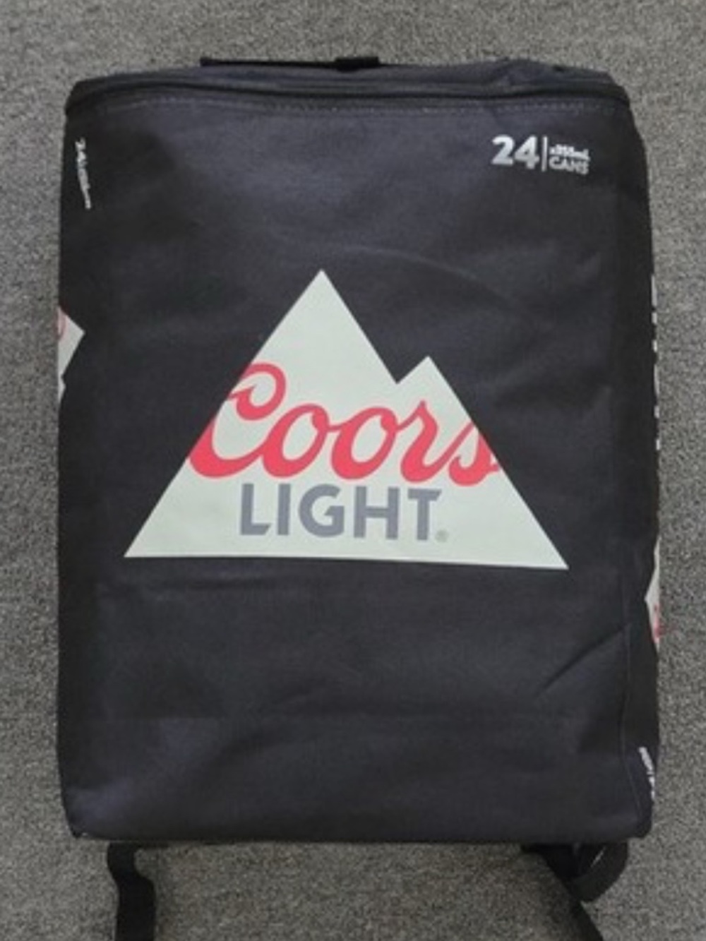 Coors Light Cooler Backpack - Black with White & Red Logo